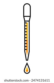 Test pipette icon. Science item. Medical concept image.