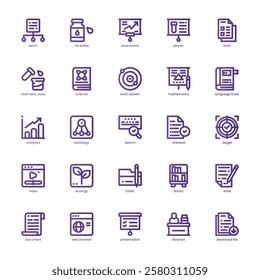 Test Preparation Icon pack for your website, mobile, presentation, and logo design. Test Preparation Icon basic line grdient design. Vector graphics illustration and editable stroke.