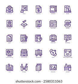 Test Preparation Icon pack for your website, mobile, presentation, and logo design. Test Preparation Icon basic line grdient design. Vector graphics illustration and editable stroke.