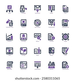 Test Preparation Icon pack for your website, mobile, presentation, and logo design. Test Preparation Icon dual tone design. Vector graphics illustration and editable stroke.