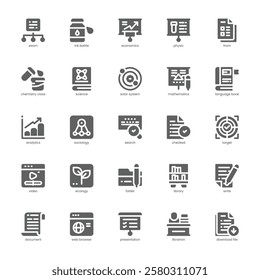 Test Preparation Icon pack for your website, mobile, presentation, and logo design. Test Preparation Icon solid design. Vector graphics illustration and editable stroke.