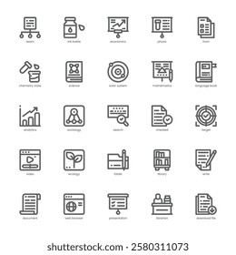 Test Preparation Icon pack for your website, mobile, presentation, and logo design. Test Preparation Icon outline design. Vector graphics illustration and editable stroke.