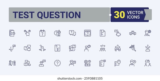 Test Question modern icon. Contain linear outline icons support, info, ui, question, information, know, problem and more. Thin outline icons pack. Minimalist icon collections.