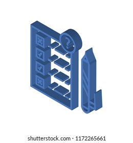 Test Quiz isometric left top view 3D icon