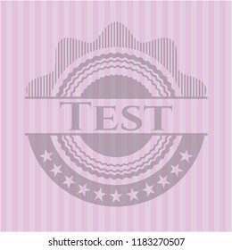Test realistic pink emblem