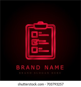 Test red chromium metallic logo