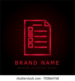 Test red chromium metallic logo