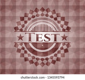 Test red seamless badge with geometric pattern.