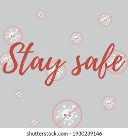 Test Red Type Silver Stop Covid Stay Safe Healthcare Wallpaper. Virus Quarantine Sick Asian Flue Grey Take Care Danger Sign Background. Coronavirus Pandemic Gray Epidemic Wish Covid-19 Illustration.