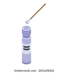 Test result bottle icon isometric vector. Coronavirus blood test. Diagnostic antibody kit