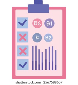 Test result clipboard vector checklist flat icon