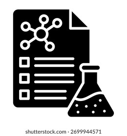 Ilustração do vetor de glifo do ícone de resultado do teste