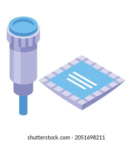 Test result icon isometric vector. Lab blood. Laboratory corona analysis