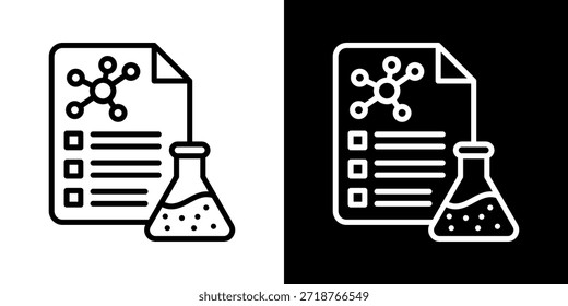 Icono de resultado de la prueba de línea de estilo blanco y negro