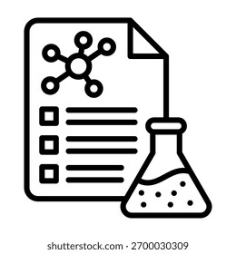 Ilustração do vetor de linha do ícone de resultado do teste