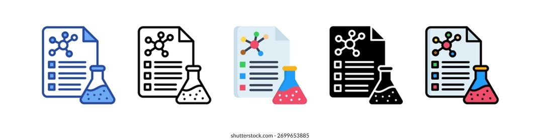 Ícone de resultado de teste - ilustração de vetor de vários estilos