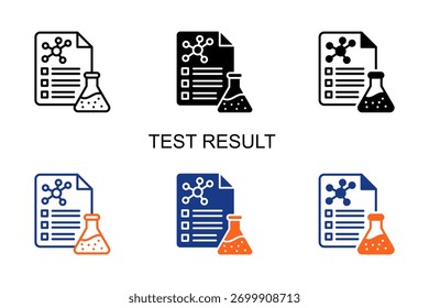 Ícone de resultado de teste - ilustração de vetor de vários estilos