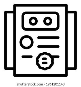 Test result icon. Outline Test result vector icon for web design isolated on white background