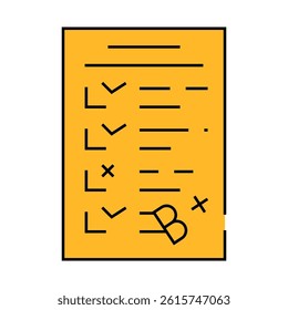 test result line icon vector. test result sign. isolated symbol illustration