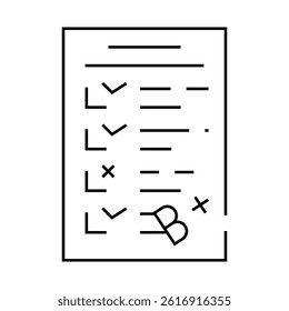 test result line icon vector. test result sign. isolated contour symbol black illustration