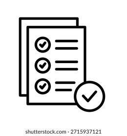 Icono de esquema de resultado de prueba Ilustración vectorial