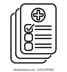 Test result paper icon outline vector. Scientist kit. Digital clinic