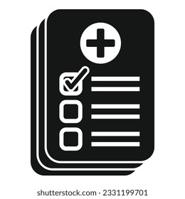 Test result paper icon simple vector. Scientist kit. Digital clinic