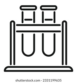 Test result stand icon outline vector. Lab blood. Data kit