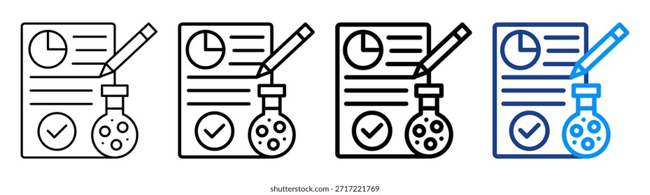 Conjunto de Colección de contorno diferente de icono de resultados de prueba