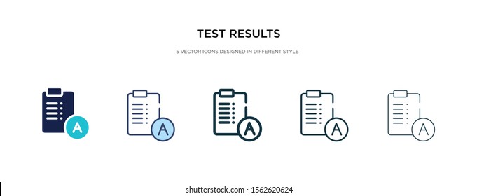test results icon in different style vector illustration. two colored and black test results vector icons designed in filled, outline, line and stroke style can be used for web, mobile, ui