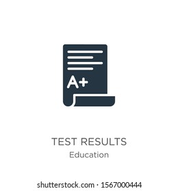 Test results icon vector. Trendy flat test results icon from education collection isolated on white background. Vector illustration can be used for web and mobile graphic design, logo, eps10