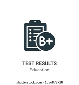 Test results vector icon on white background. Flat vector test results icon symbol sign from modern education collection for mobile concept and web apps design.