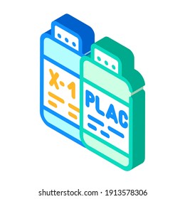 test samples of vaccine and placebo isometric icon vector. test samples of vaccine and placebo sign. isolated symbol illustration