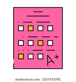 test school line icon vector. test school sign. isolated symbol illustration