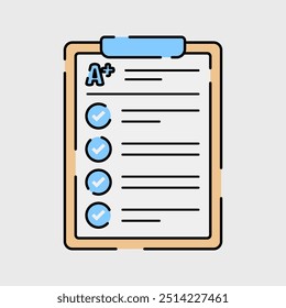 Test Scores Icon Flat Color Illustration