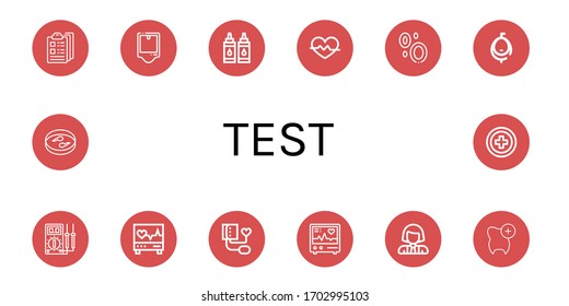 prueba el conjunto de iconos simples. Contiene iconos tales como Portapapeles, Urinal, Tinta, Velocidad cardíaca, Sangre, Multimetro, Electrocardiograma, Presión sanguínea, Científico, puede ser usado para web, móvil y logotipo