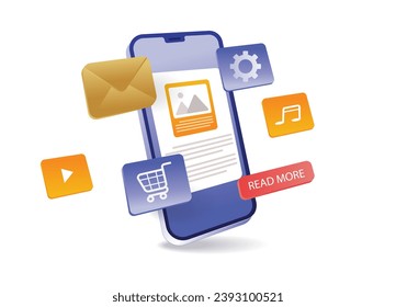 Test smartphone application information infographic illustration concept