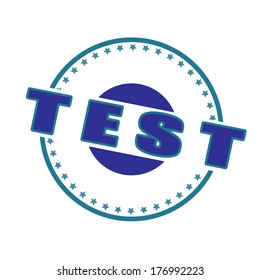 test stamp whit on vector illustration