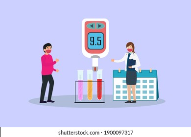 Test sugar blood 2D flat vector concept for banner, website, illustration, landing page, flyer, etc