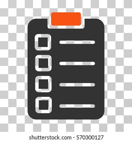 Test Task icon. Vector illustration style is flat iconic bicolor symbol, orange and gray colors, transparent background. Designed for web and software interfaces.