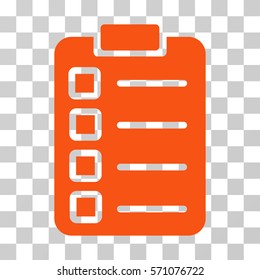 Test Task icon. Vector illustration style is flat iconic symbol, orange color, transparent background. Designed for web and software interfaces.