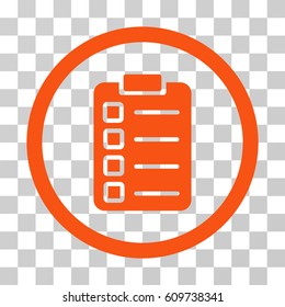 Test Task icon. Vector illustration style is flat iconic symbol, orange color, transparent background. Designed for web and software interfaces.
