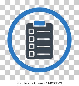 Test Task icon. Vector illustration style is flat iconic bicolor symbol, smooth blue colors, transparent background. Designed for web and software interfaces.
