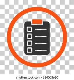 Test Task icon. Vector illustration style is flat iconic bicolor symbol, orange and gray colors, transparent background. Designed for web and software interfaces.