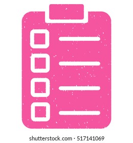 Test Task rubber seal stamp watermark. Icon vector symbol with grunge design and corrosion texture. Scratched pink ink emblem on a white background.