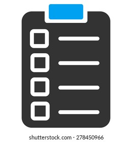 Test tasks icon from Business Bicolor Set. This isolated flat symbol uses modern corporation light blue and gray colors.