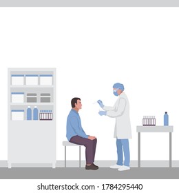 Test for throat infection. Coronavirus Covid 19 testing