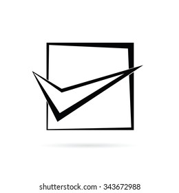 test ticking symbol vector illustration