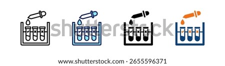 Test Tube All In One Icon Multi Styles Vector Set