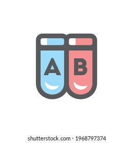 Test Tube analysis Vector icon Cartoon illustration.